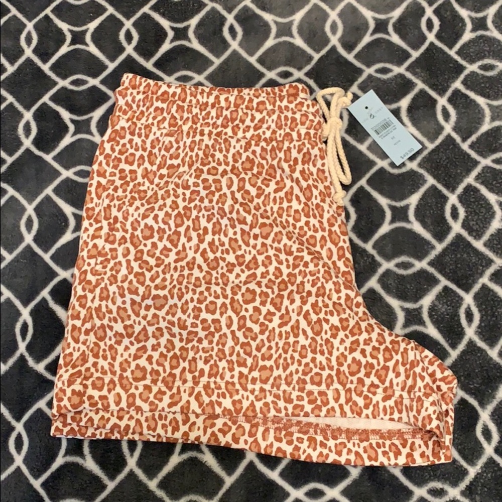 Leopard Print Terry Shorts